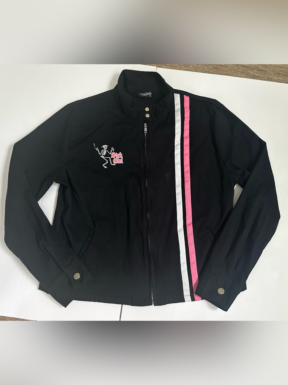 VTG RARE Social Distortion Sick Girl Work Jacket Black XL Rock Steady USA Cotton